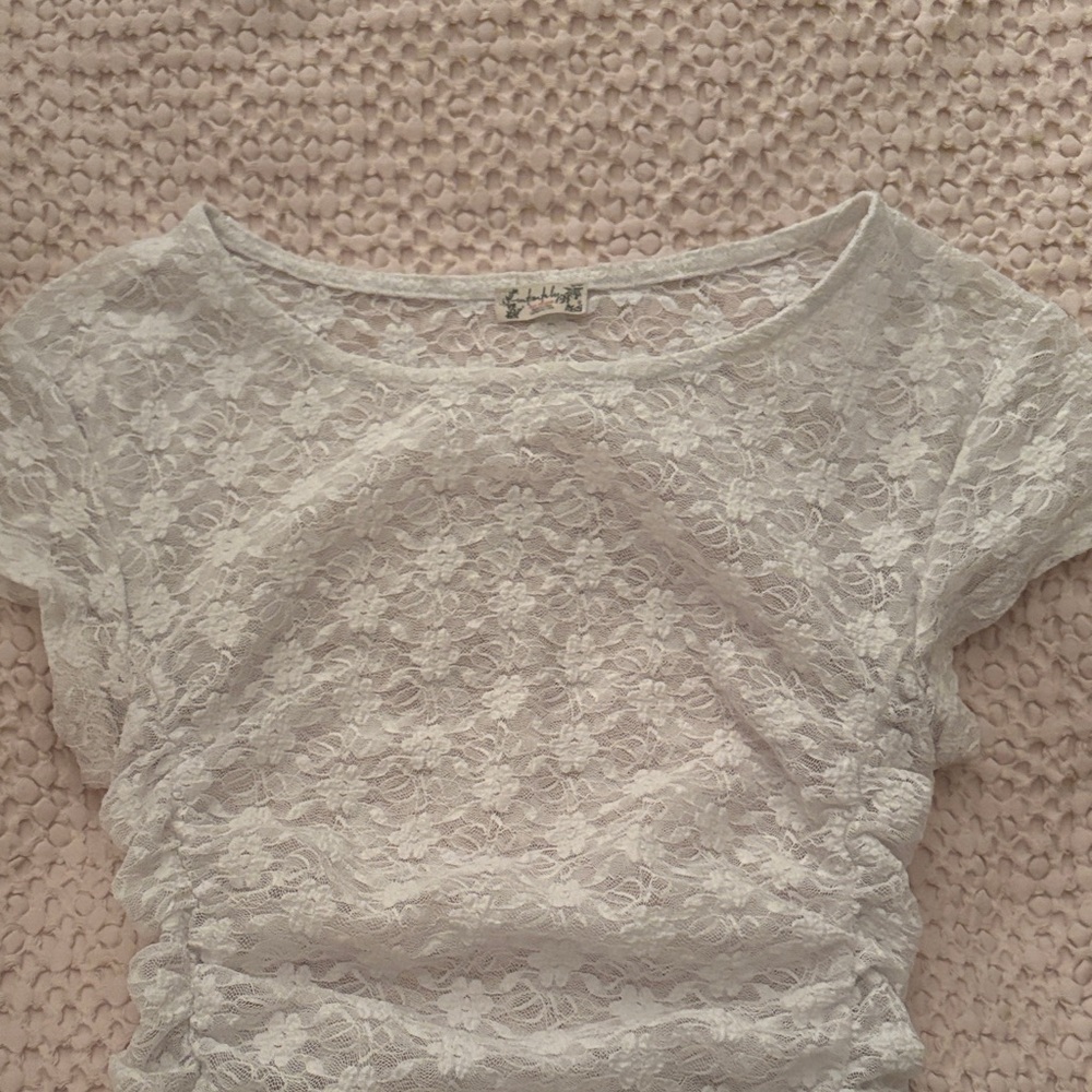 Free People White Lace Blouse